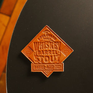 Whiskey Barrel Stout Leather Coaster top