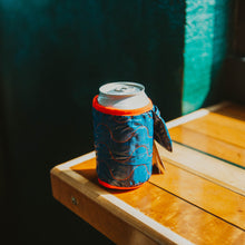 Load image into Gallery viewer, One beer can inside of one colorful beer blanket.
