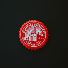 Load image into Gallery viewer, A red bottle cap brewery magnet

