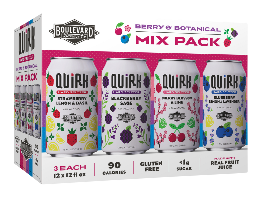 Quirk Berry & Botanical Mix Twelve Pack 12 oz. Cans