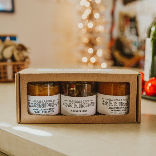 KC Canning Co. spreadable sampler on table