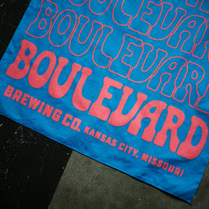 an angled view of the bottom of the Boulevard Repeat Bandana.