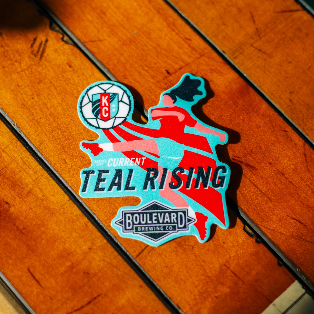 Teal Rising Sticker