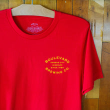 Load image into Gallery viewer, the front of the red barrel stamp tee
