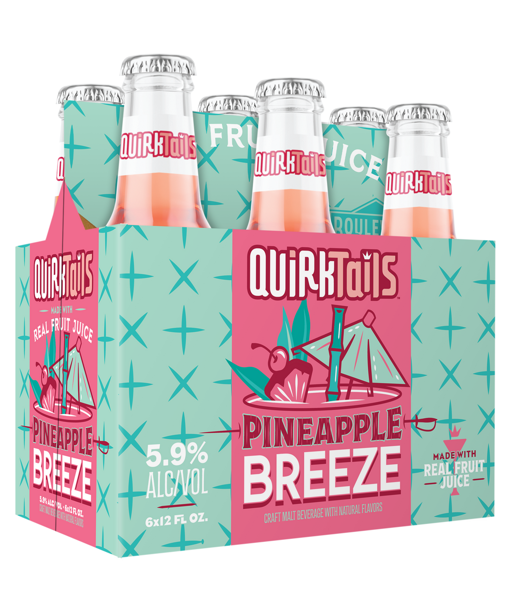 Quirktails Pineapple Breeze Six Pack 12 oz. Bottles