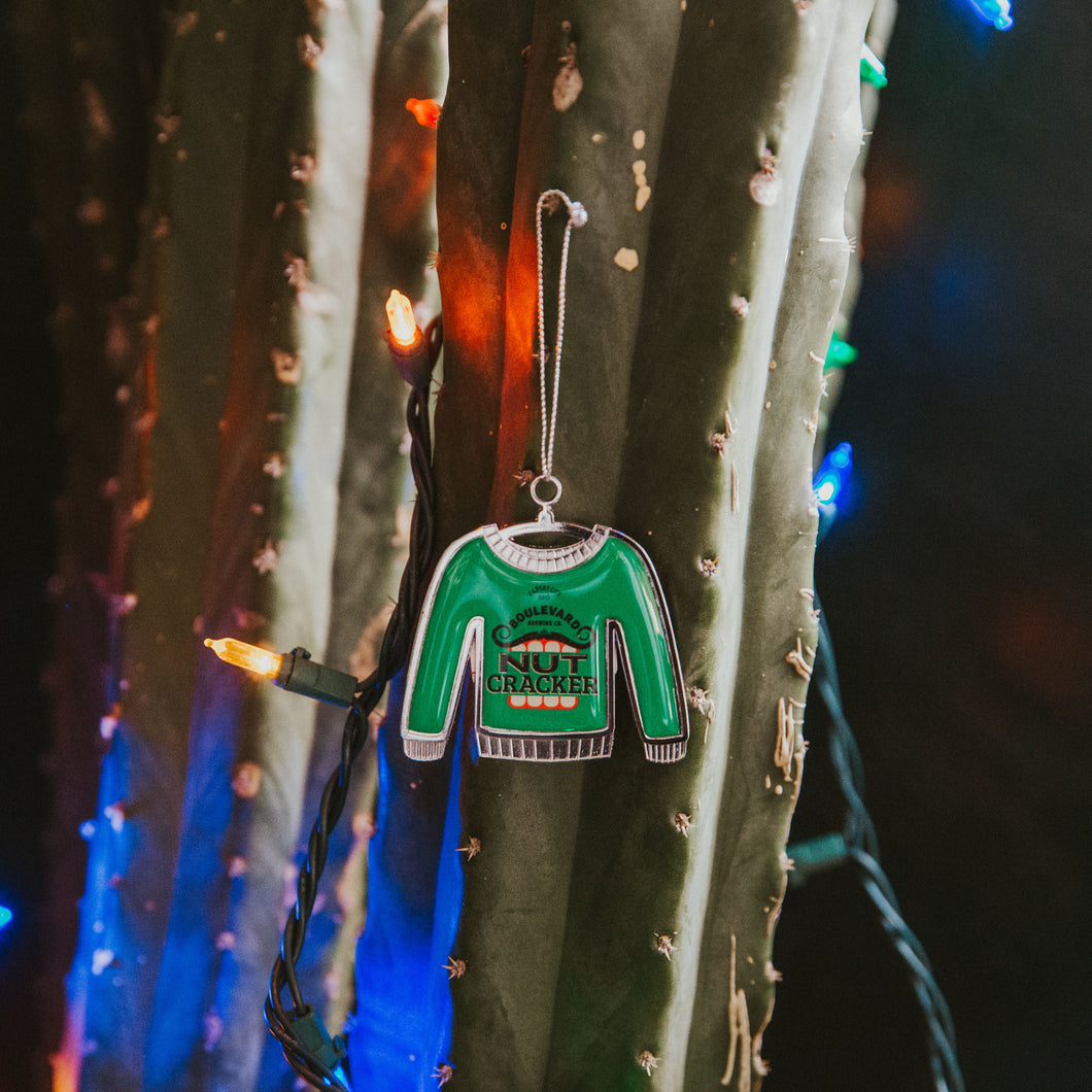 Nutcracker ornament hanging from cactus 
