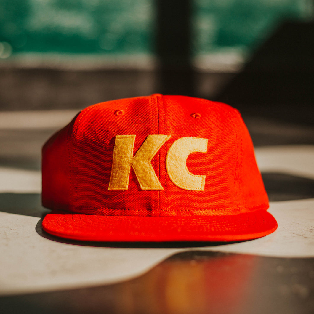 Sandlot Red Canvas Gold KC Hat