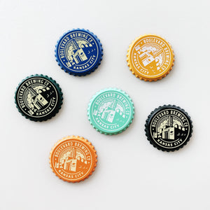 Bottle Cap Brewery Magnet  on a White Background