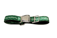 Load image into Gallery viewer, Boulevard dog collar buckle detail on white background
