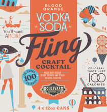 Load image into Gallery viewer, Fling Blood Orange Vodka Soda Four Pack 12 oz cans LOGO
